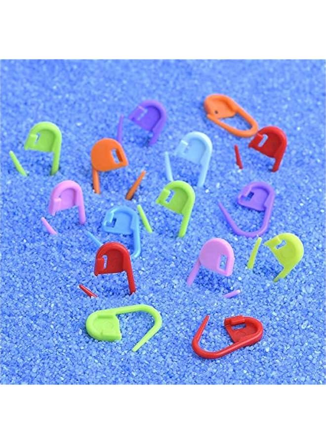 RYNX Colorful Locking Stitch Crochet Markers with Storage Box  Set of 120 Knitting Cli and Safety Pins - Image 5