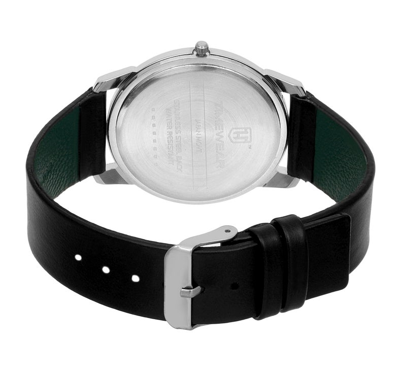 TIMEWEAR Analog Slim Two Hands Black Dial Leather Strap Watch for Men - Image 5