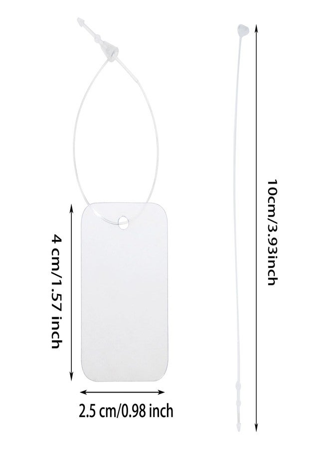 ONLYKXY 30pcs Plastic Blank Gift Tags Rectangle Clothing Tags with String Small Price Name Brand Shipping Label for Pricing Luggage Plant Jewelry Craft Yard Sale Garage Marking Hang Tags (Translucent) - Image 2