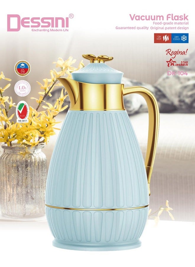 DESSINI Dessini Tea & Coffee Vacuum Flask 1L Dk104 Blue/Gold 