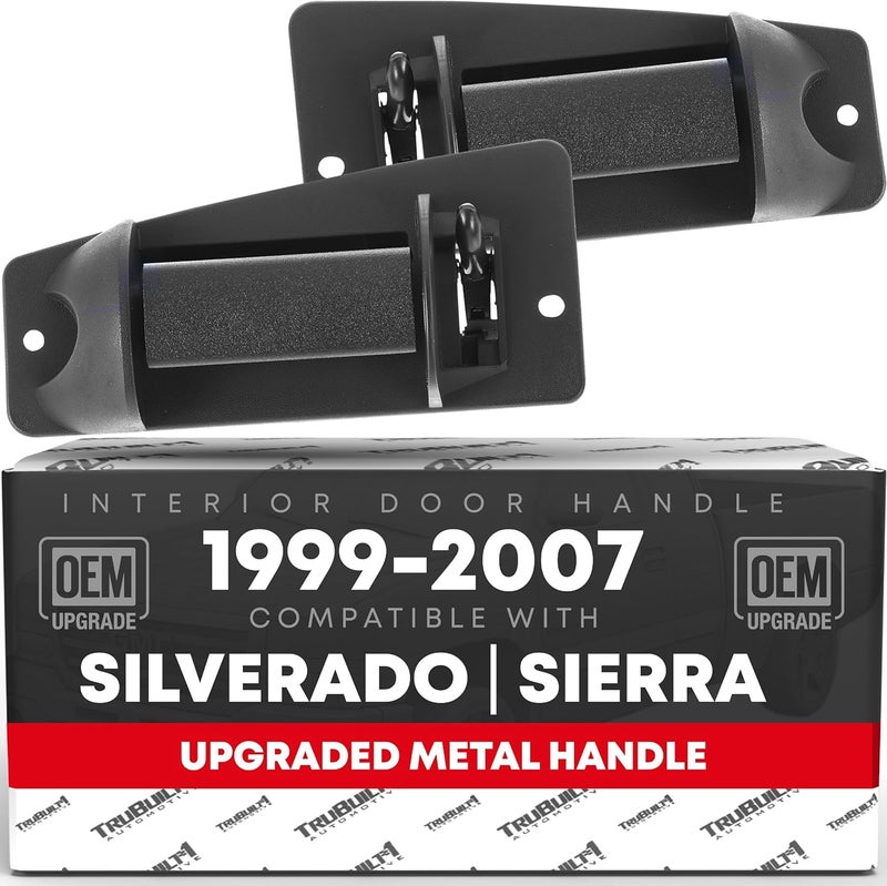 T1A Extended Cab Rear Door Handle Set Compatible with 1999-2007 Chevy Silverado, GMC Sierra - OEM Replacement 15758171 - Metal Upgrade - Image 1