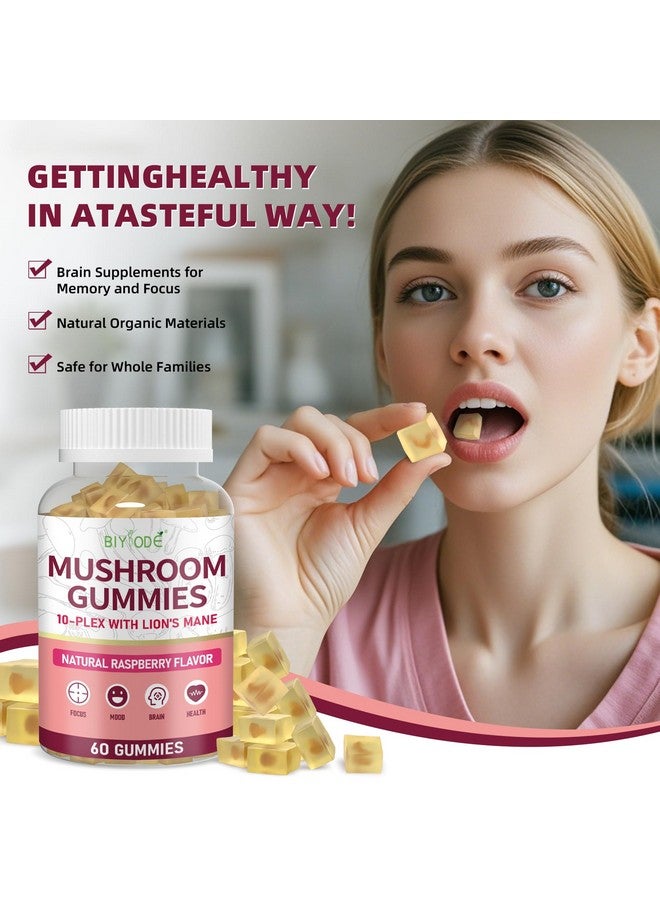 BIYODE جيلي الفطر BIYODE 10x: مزيج متكيف خالي من السكر مع فطر الأسد، ريشي، كورديسيبس، وتشاجا لتخفيف التوتر، التركيز، والهدوء الطبيعي 1600 ملغ لكل حصة 60 حبة - Image 5
