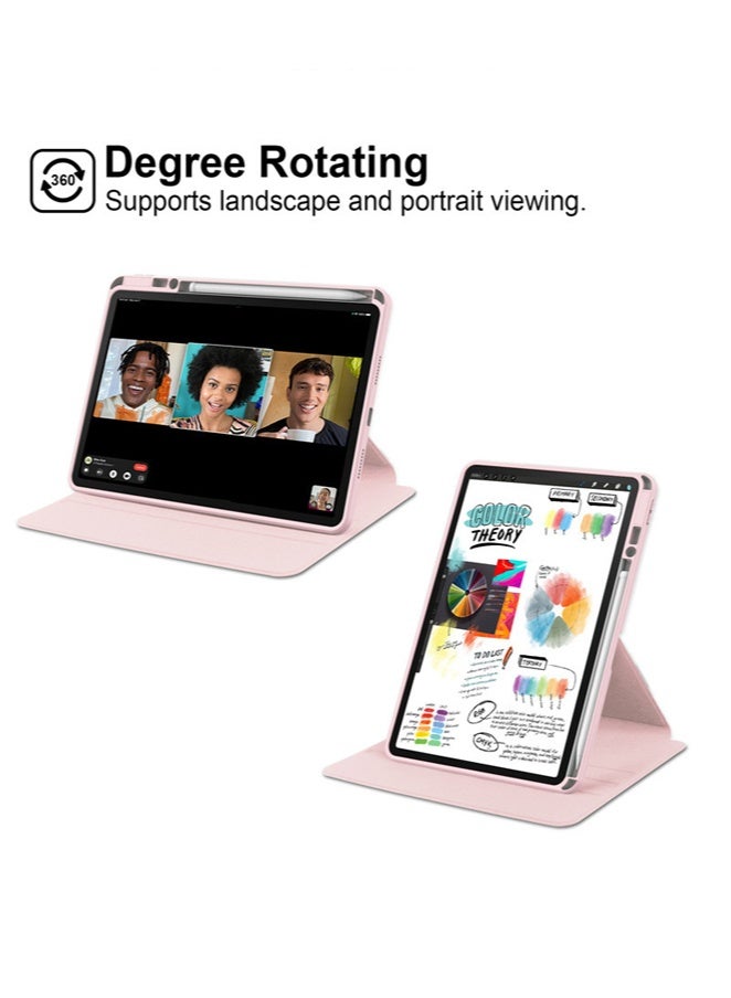 for Redmi Pad Pro 12.1-Inch / Xiaomi POCO Pad 12.1-Inch Case Cover, Tablet Protective Case  , Acrylic 360 ° Rotating Design, Automatic Wake-up/sleep, Soft Leather,Pink - Image 4