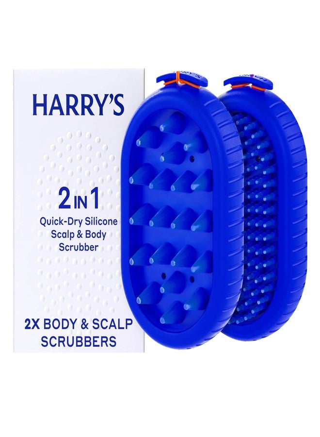Harry's Scalp & Body Scrubber for Men - 2 Count - Flexible Exfoliating Shower Brush for Scalp Massage and Body Cleansing - Image 1