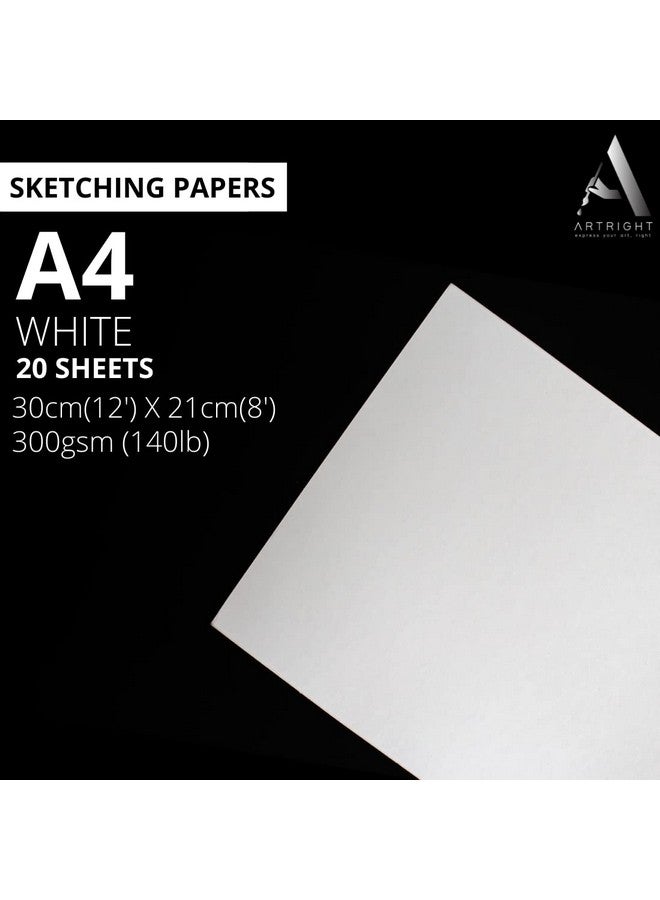 ArtRight ArtRight Drawing & Sketching Paper Combo of A3 (20 Sheets) + A4 (20 Sheets) + A5 (20 Sheets) - Handmade Drawing & Sketching Papers for Pencil, Charcoal, Ink and Mixed Media - Image 4