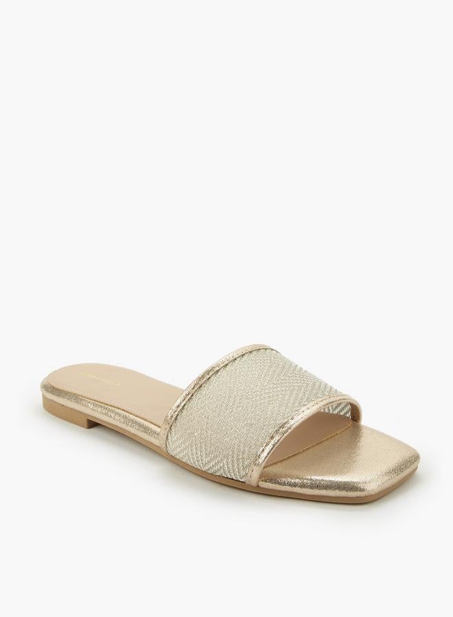 Flora Bella By Shoexpress Women Metallic Flat Sandals Ramadan Collection - Image 1