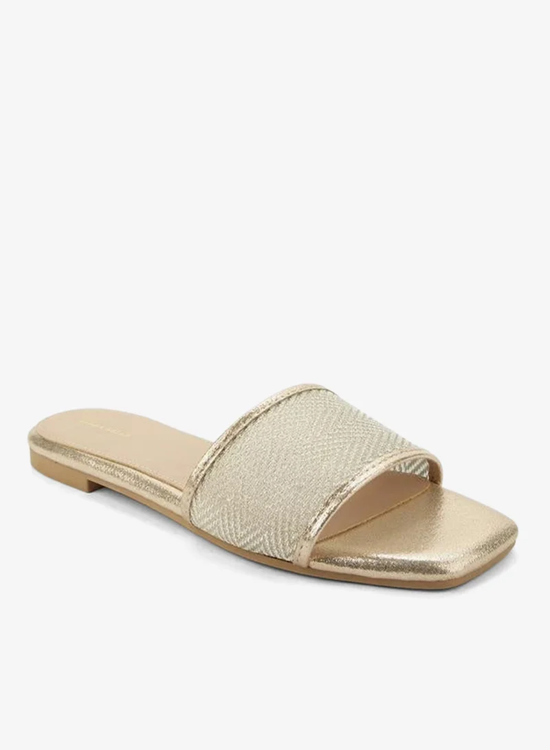 Flora Bella By Shoexpress Women Metallic Flat Sandals Ramadan Collection