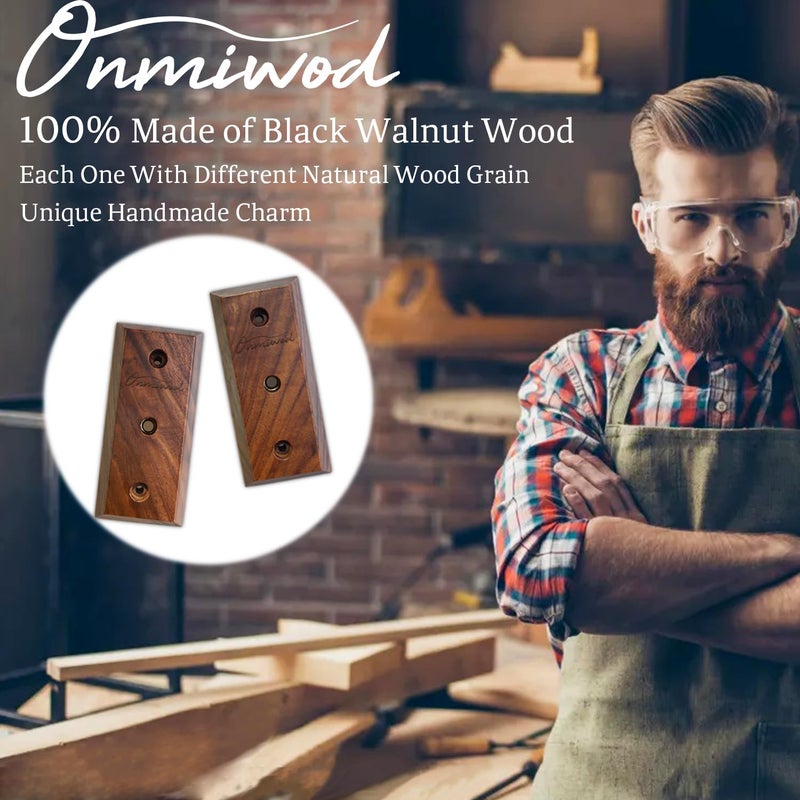 Onmiwod Guitar Wall Mount 2 Pack, Black Walnut Wood Guitar Hanger, U-Shaped Guitar Wall Hanger Mount, Guitar Holder Hook Stand Wall for Acoustic, Electric Guitar, Banjo, Bass, for Guitar Player Men Boy - Image 2