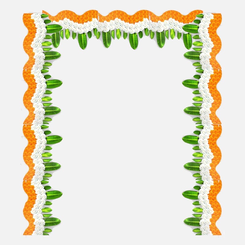 DIGI ARTS Paper Tiranga Marigold Paper Toran Pack of 12 26 January Happy Republic Day Decorations Home Decor Office Decor School Decor Size 125 X 85 inch Multicolor