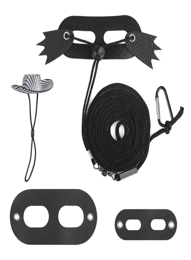 MiOYOOW Bearded Dragon Leash Harness Set, Halloween Lizard Leash Wings Costume S/M/L 3 Sizes Reptile Harness Clothes with Cowboy Hat for Small Pets - Image 1
