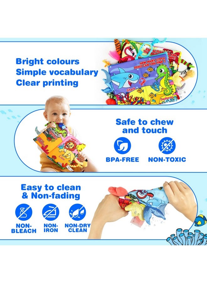 Vanmor Soft Baby Books For 0-18 Month Olds - 2Pcs Crinkle Cloth Books With Forest & Ocean Themes, Tummy Time Toys For Infants, Sensory Books For Babies, Ideal Christmas - Image 4
