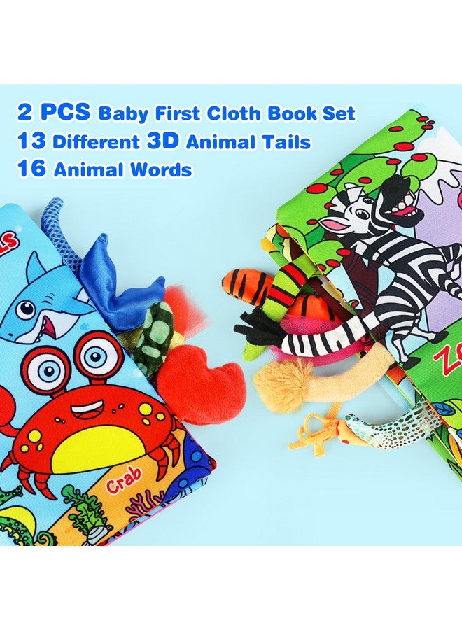 Vanmor Soft Baby Books For 0-18 Month Olds - 2Pcs Crinkle Cloth Books With Forest & Ocean Themes, Tummy Time Toys For Infants, Sensory Books For Babies, Ideal Christmas - Image 2