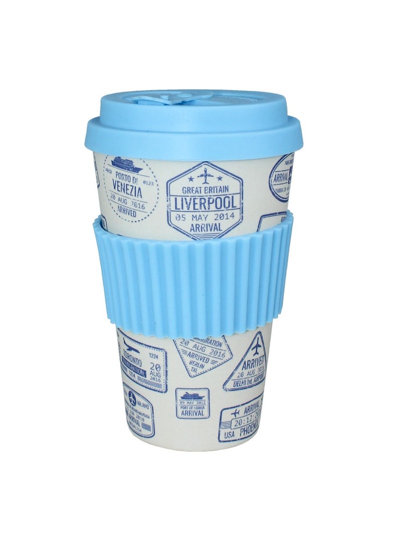 Mopita Natural Tea And Coffee Mug With Stylish Sports Design With Silicone Lid And Comfortable Grip Best for Healthy Lifestyle ,Takeaway Coffee Cup In An Elegant Way Made of Organic Natural Bamboo Fibre  - Image 1