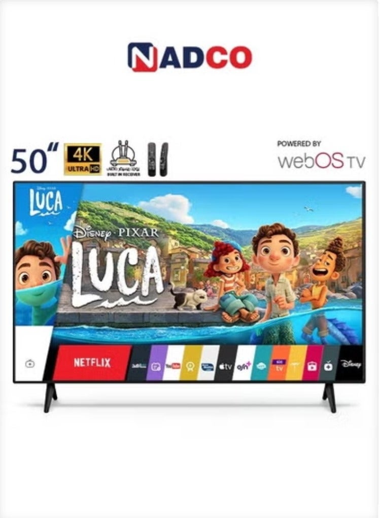 Nadco 50 Inch- Smart Screen - WebOS - 4K - UHD - with Remote Control and TV Stand - NC-50T-4K - Image 1