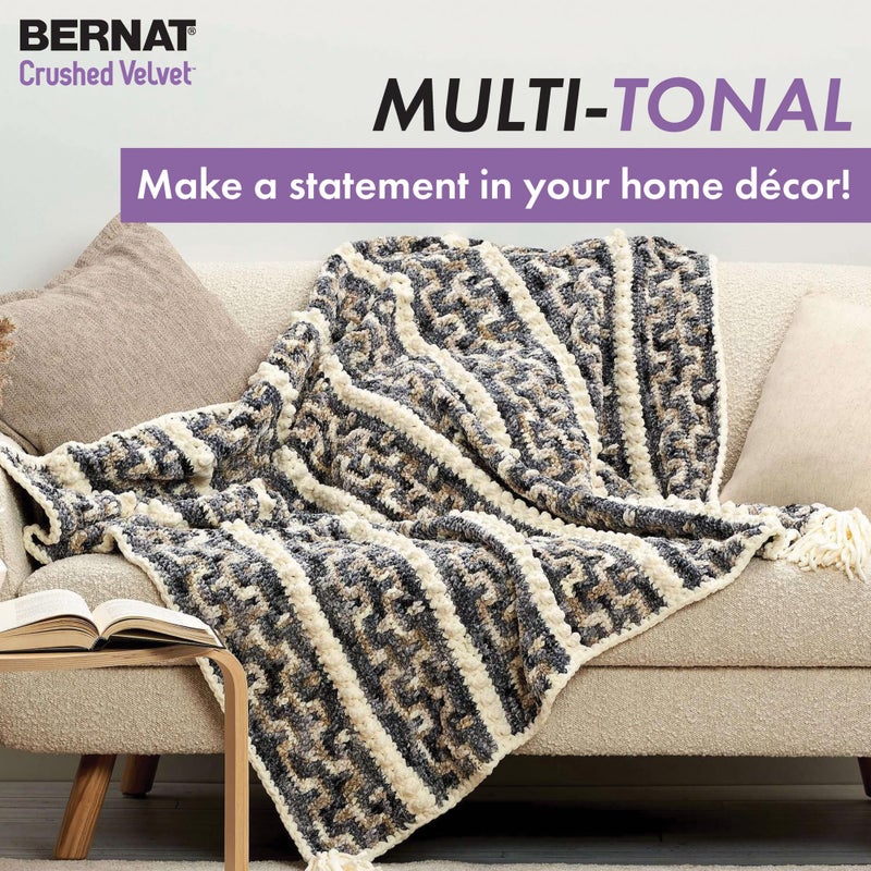 Bernat Crushed Velvet Yarn, Navy - Image 2