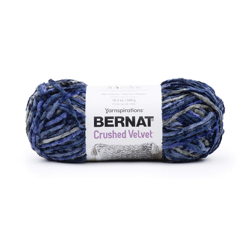 Bernat Crushed Velvet Yarn, Navy - Image 1