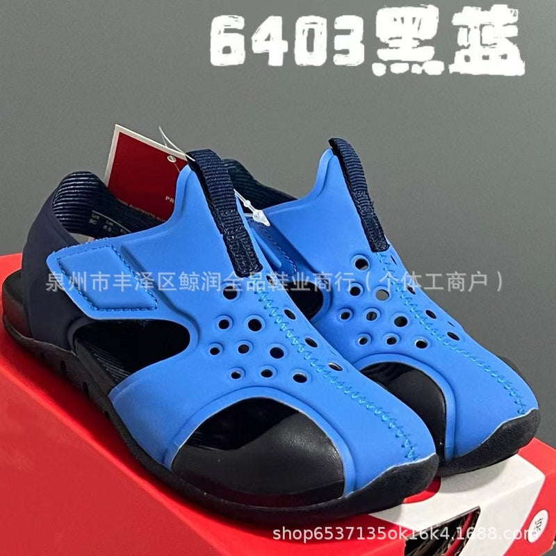 New Putian Airplane Wing Sandals For Men, Women And Kidsren, Foot Protection Clogs, Summer Water-Stepping Velcro Toe-Toe Shoes, Kidsren'S Shoes - Image 1