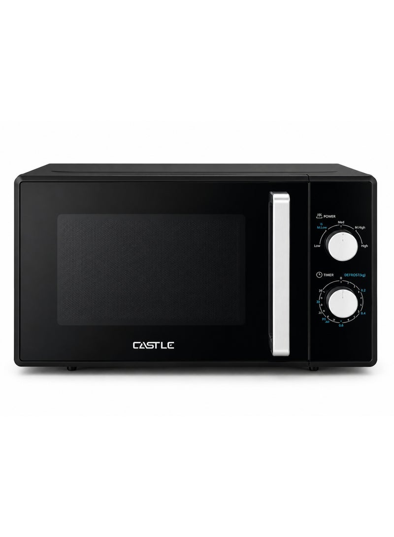 Castle Microwave Oven – 25L, 900W, 5 Power Levels, Timer, Black – MW8025 - Image 1
