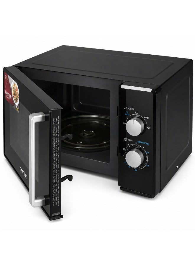 Castle Microwave Oven – 25L, 900W, 5 Power Levels, Timer, Black – MW8025 - Image 2