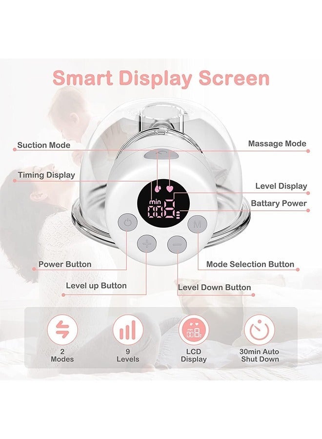 كادي ون 2 مضخة الثدي الكهربائية قابلة للارتداء خالية من اليدين مع شاشة LCD ، 9 مستويات و 2 أوضاع قابلة للشحن مع وضع التدليك - Image 2