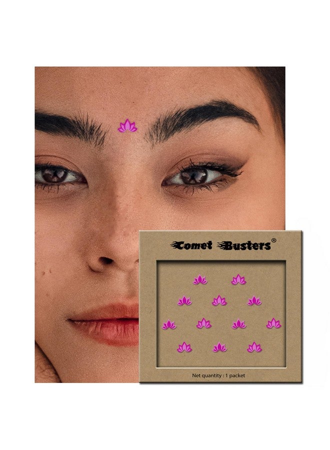 Comet Busters Beautiful Handcrafted Pink Lotus Bindis (Bin2055)  - Image 4