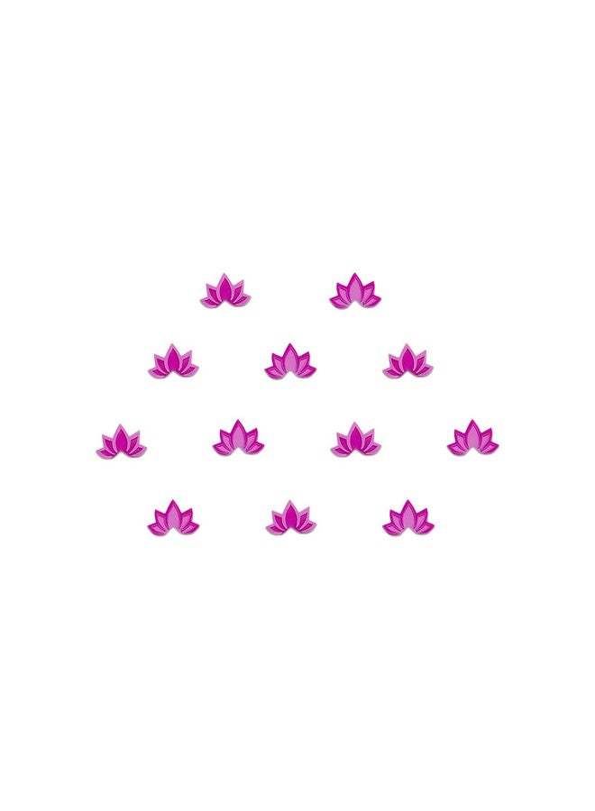 Comet Busters Beautiful Handcrafted Pink Lotus Bindis (Bin2055)  - Image 1