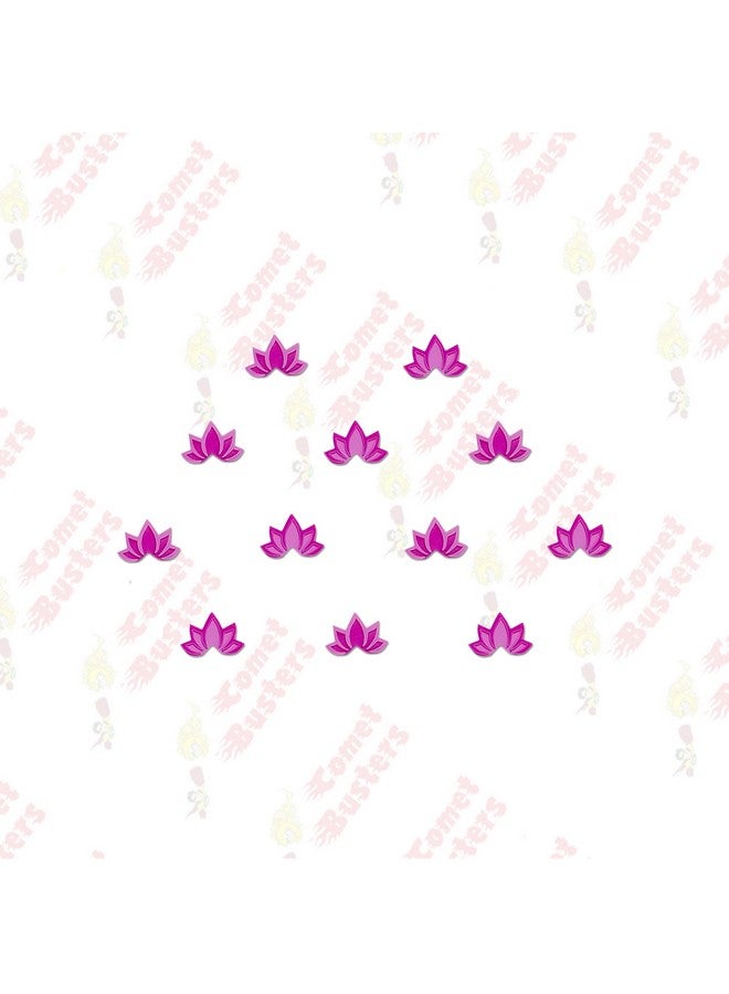Comet Busters Beautiful Handcrafted Pink Lotus Bindis (Bin2055)  - Image 3