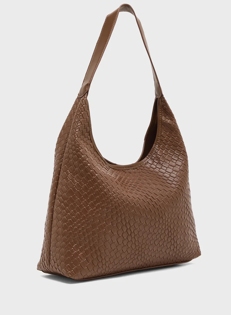 ELLA Textured Shoulder Bag with Pouch