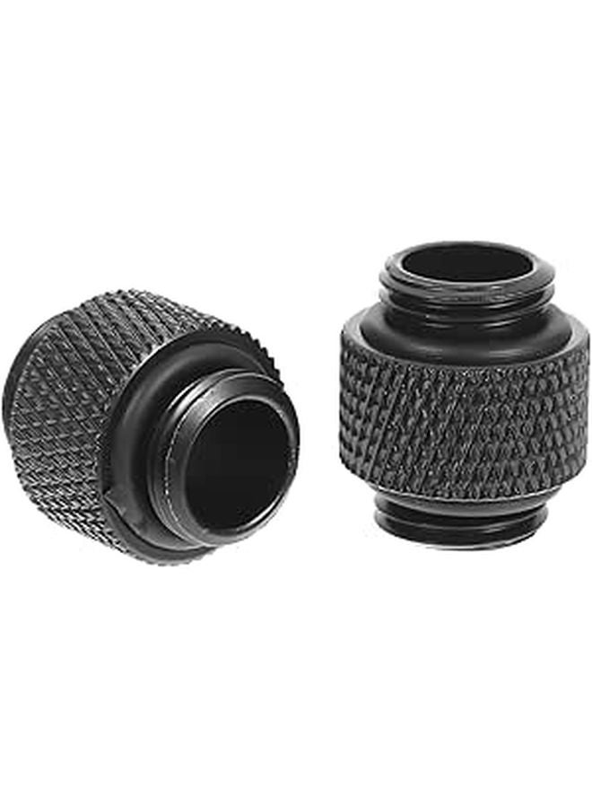 G1 4 Thread Male to Male PC Water Cooling Extender Fitting with Sealed Ring Black - Image 1