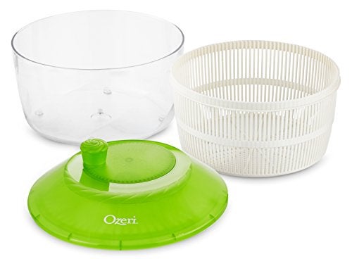 Ozeri Italian Made Fresca Salad Spinner and Serving Bowl, BPA-Free, Green, 4.4 qt - Image 2