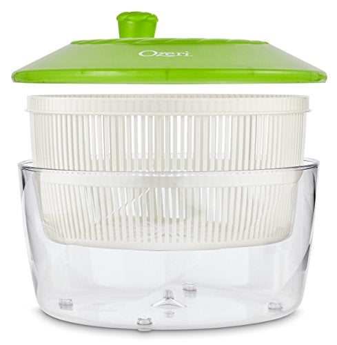 Ozeri Italian Made Fresca Salad Spinner and Serving Bowl, BPA-Free, Green, 4.4 qt - Image 3