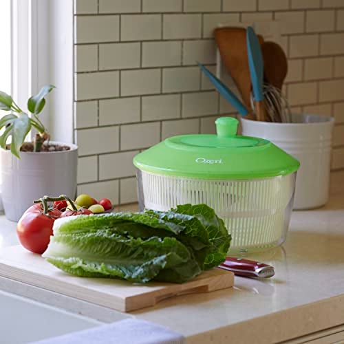 Ozeri Italian Made Fresca Salad Spinner and Serving Bowl, BPA-Free, Green, 4.4 qt - Image 5