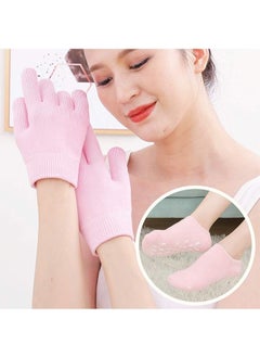 Ant Moisturizing Glove and Sock, Gel Spa Moisturizing Therapy Sock ＆ Glove, Soften Repairing Dry Cracked, Hands Feet Skin Care (Pink)  - Image 5