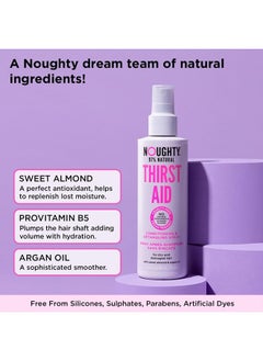 NOUGHTY 97% Natural Thirst Aid Conditioning and Detangling Spray, Leave In Hair Detangler Treatment for Dry and Damaged Hair, with Sweet Almond Oil, Sulphate Free Vegan Haircare 200ml  - Image 3