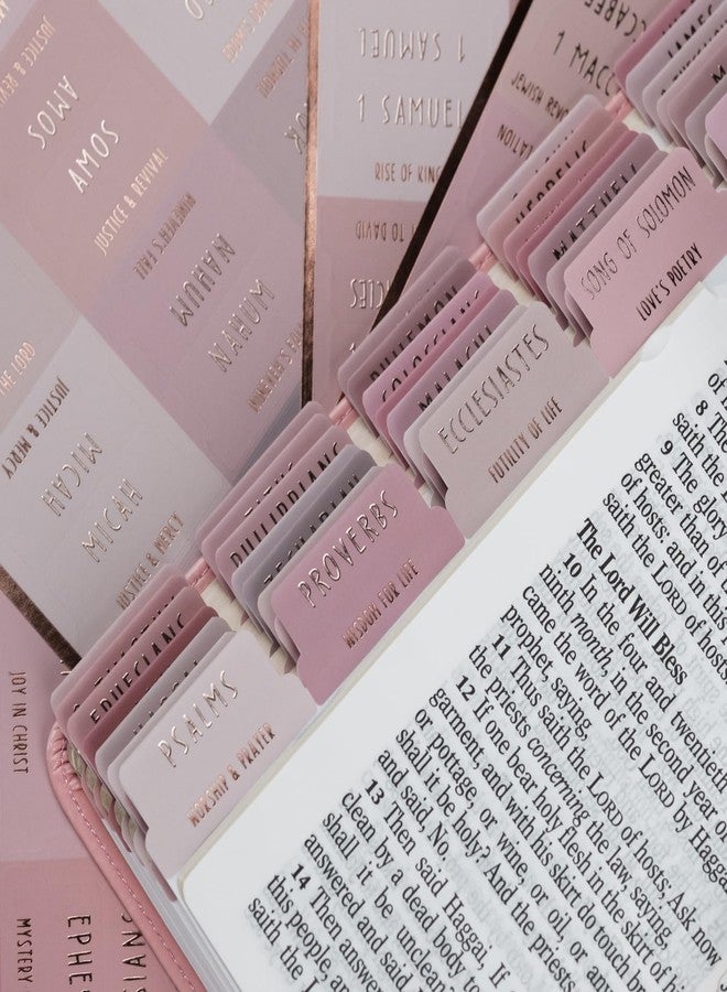 UPAFEXXI-Laminated Bible Tabs with Book Summaries(Rose Gold Foil Embossed Lettering), Bible Tabs for Women and Men, Reposition Large Print Stickers, Easy to Read, 80Chapters Labels for Easy Navigation - Image 4