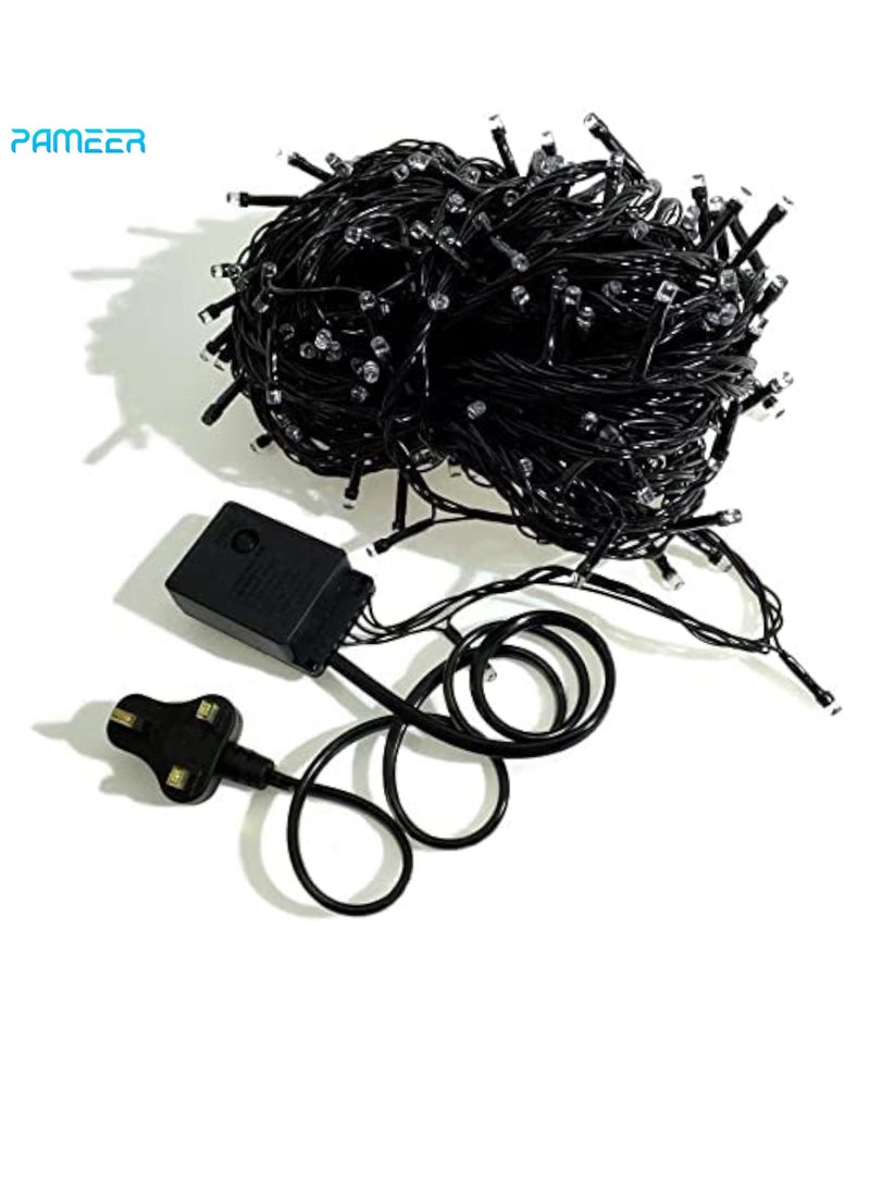 PAMEER Cool White LED String Lights Black Wire Plug-in 30mtr 300 LEDs String Home Decorative LED Strip for Christmas EID Ramadan Diwali and Wedding Parties Decoration Box Button Control 8 Modes  - Image 2