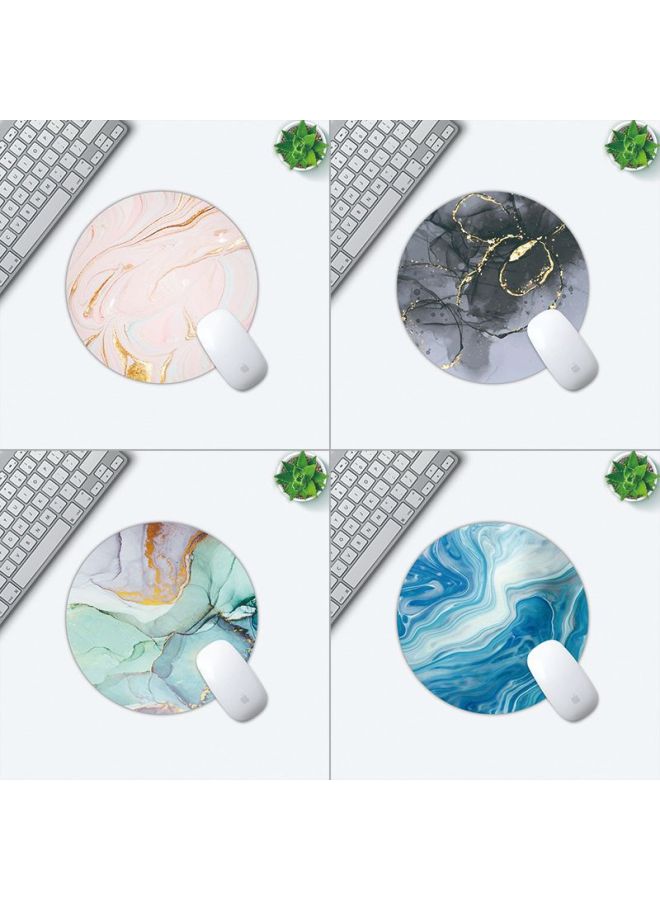 Special Marble Texture Mouse Pad Round Small Precision Lock Edge Electronic Competition Non-slip Office Mat Wholesale-Color:Round 250*3mm-Pattern:Golden Cloud Blue  - Image 3
