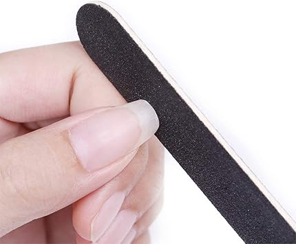 Lifreer 10PCS Nail Files Set Professional Nail File Black Double Sided Emery Board Manicure Kit for Nail Grooming and Styling 100180 Grit - Image 2