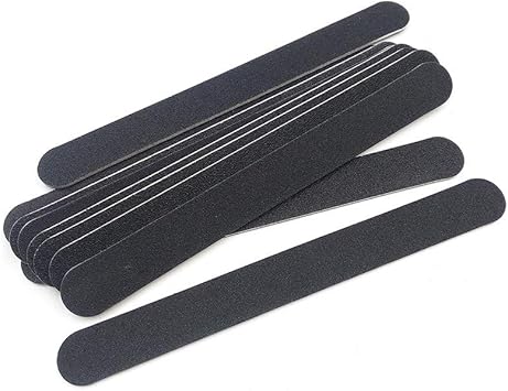 Lifreer 10PCS Nail Files Set Professional Nail File Black Double Sided Emery Board Manicure Kit for Nail Grooming and Styling 100180 Grit - Image 1