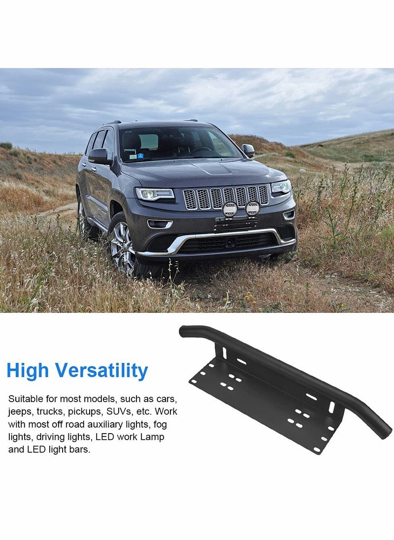 SYOSI - Universal License Plate Mounting Bracket Aluminum Alloy Front Bull Bar Bumper LED Work Lamps Lighting Bars LED Light Mounting Bracket Holder for Off Road Led Light Bars Work Lamps - Image 1
