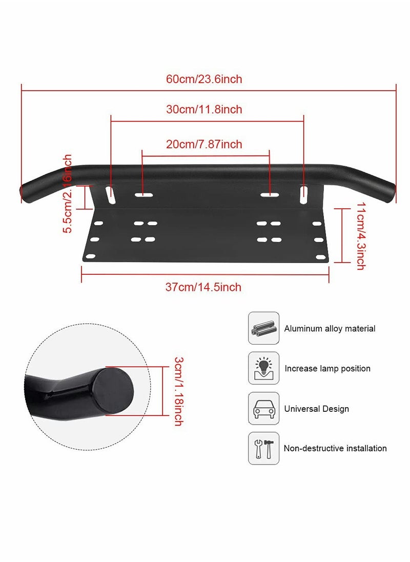 SYOSI - Universal License Plate Mounting Bracket Aluminum Alloy Front Bull Bar Bumper LED Work Lamps Lighting Bars LED Light Mounting Bracket Holder for Off Road Led Light Bars Work Lamps - Image 1
