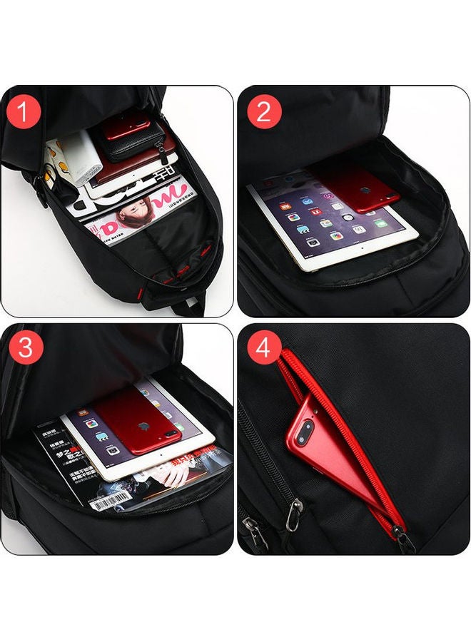 Datazone Stylish And Comfortable Travel Backpack Black/Red - Image 3