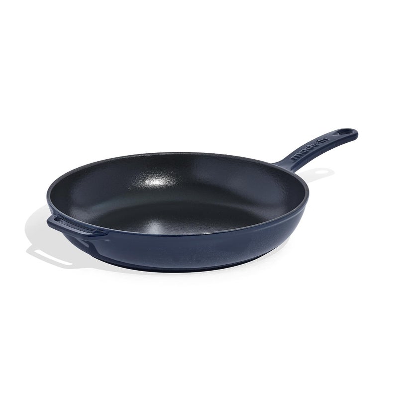 Made In Cookware Enameled Cast Iron Skillet Blue Exceptional Heat Retention Durability Professional Cookware Crafted in France Induction Compatible