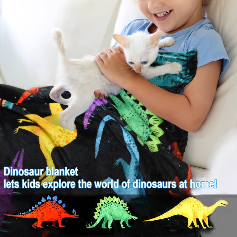 BOOPBEEP Boopbebeep Kids Dinosaur بطانية للبنين Girl Girls Decor Decore شخصية لطيفة طفل رمي بطانية chiristmas dinasour هدايا سنة عمرها 40x50 - Image 4