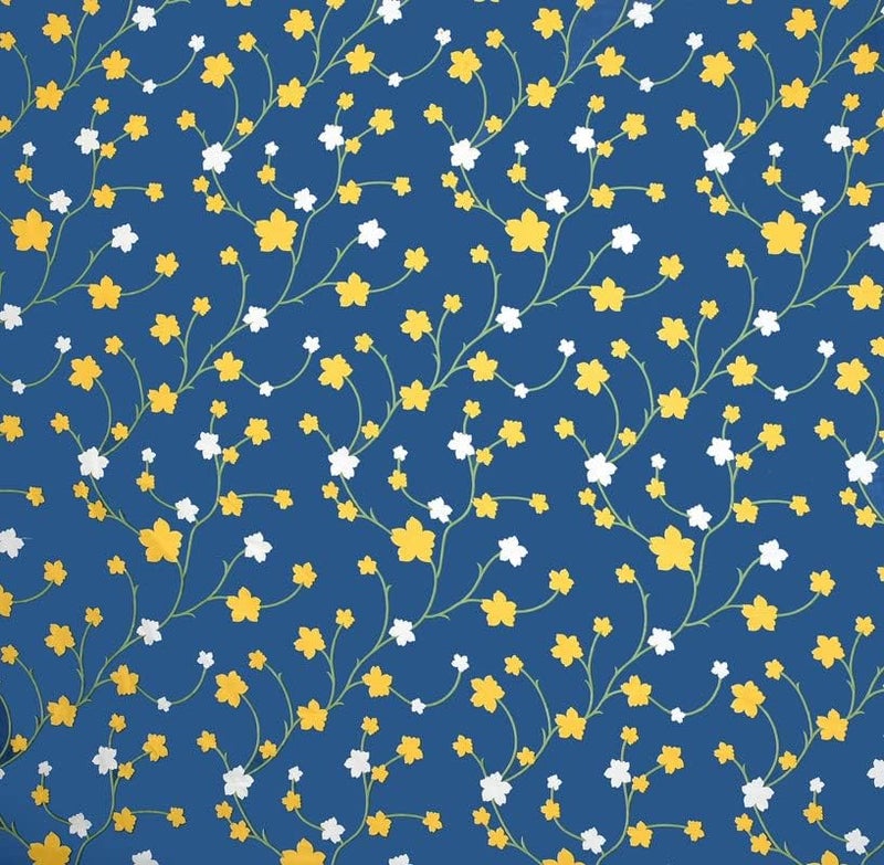 BSB بي إس بي هوم مجموعة سرير مفرد من قطن جلاسيه الفاخر بتصميم عصري مزخرف بالأزهار - غطاء وسادة واحد - أزرق وأبيض وأصفر ورقة - Image 3