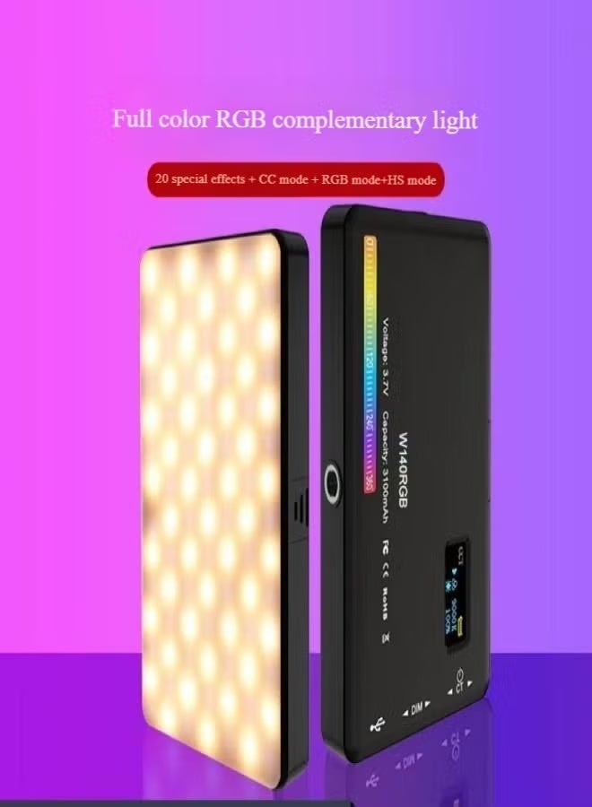 Andoer W140 RGB LED Video Light Kit Pocket Video Conference Lighting CRI95+ 2500K-9000K Dimmable 20 Lighting Effects with Desktop Tripod Ballhead Phone Holder Computer Clip Cold Shoe Adapter - Image 3