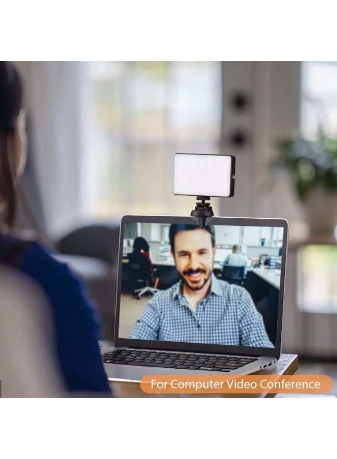 Andoer W140 RGB LED Video Light Kit Pocket Video Conference Lighting CRI95+ 2500K-9000K Dimmable 20 Lighting Effects with Desktop Tripod Ballhead Phone Holder Computer Clip Cold Shoe Adapter - Image 5