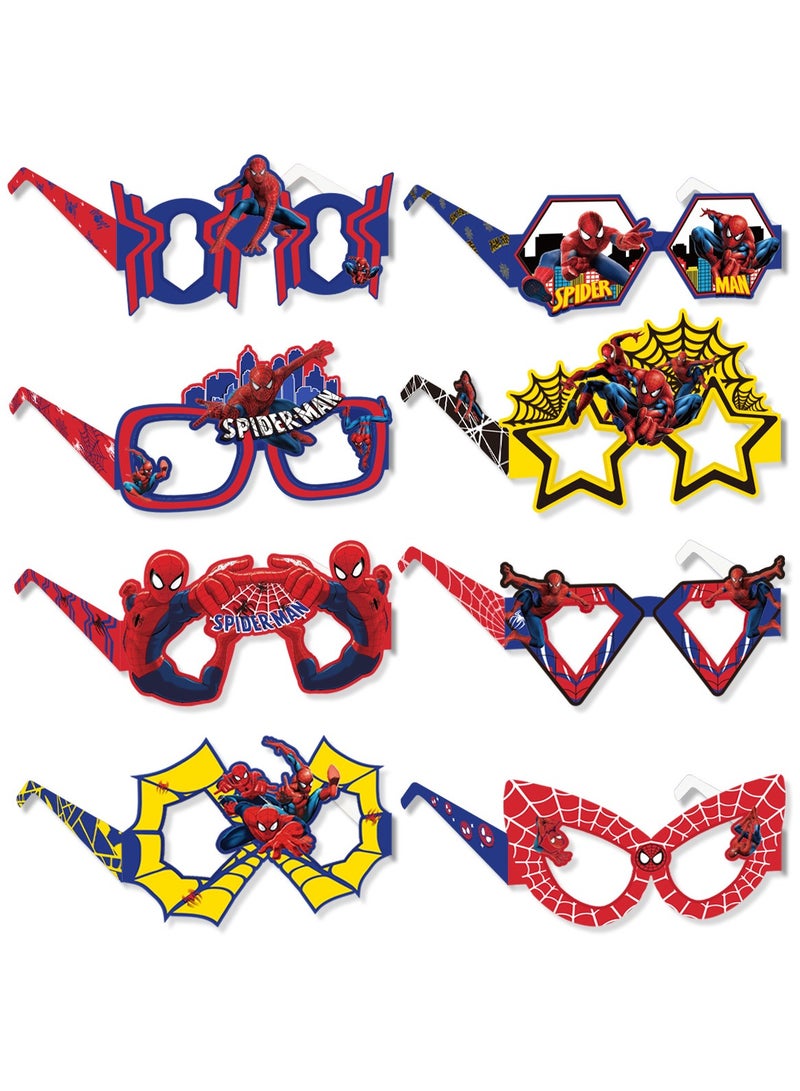 8 Packs Party Paper Glasses, Funny Spider Paper Glasses, Spider Fancy Dress Props for Fun Themed Kids Party, Favors Spider Party Supplies, Spider Themed Party Decoration - Image 1