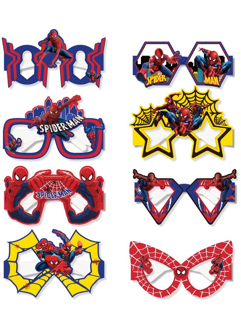 8 Packs Party Paper Glasses, Funny Spider Paper Glasses, Spider Fancy Dress Props for Fun Themed Kids Party, Favors Spider Party Supplies, Spider Themed Party Decoration - Image 2