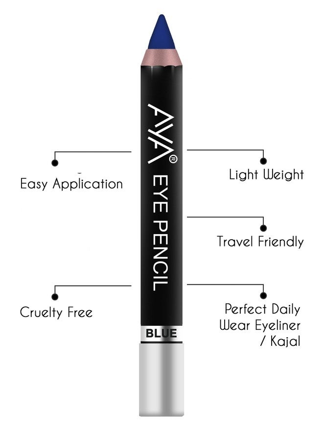 AYA Eye Pencil for Kajal/Eyeliner - set of 4 (Black, Blue, Brown, Golden) | Glides Smoothly | Creamy smooth formula | Light weight - Image 5